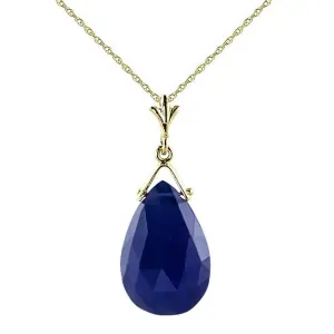 7.8 Carat 14K Solid Yellow Gold Necklace Briolette Sapphire