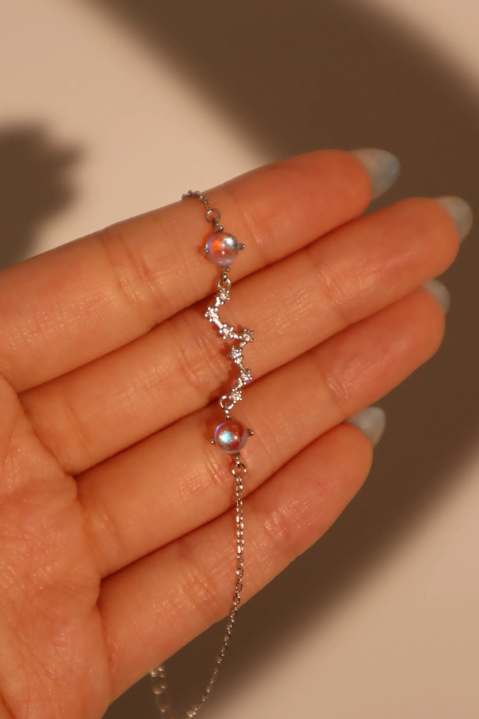 925 Sterling Silver Moonstone Galaxy Bracelet