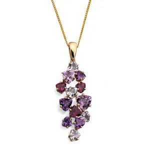 9ct Gold Amethyst & Garnet Necklace