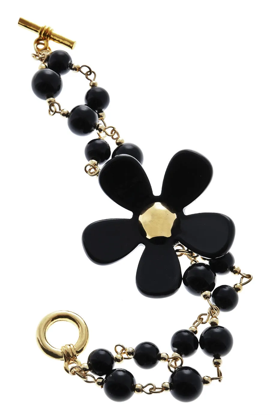 A. H. CRAWFORD DAISY Black Pearl Bracelet