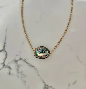 Abalone Bean Necklace - Water Resistant