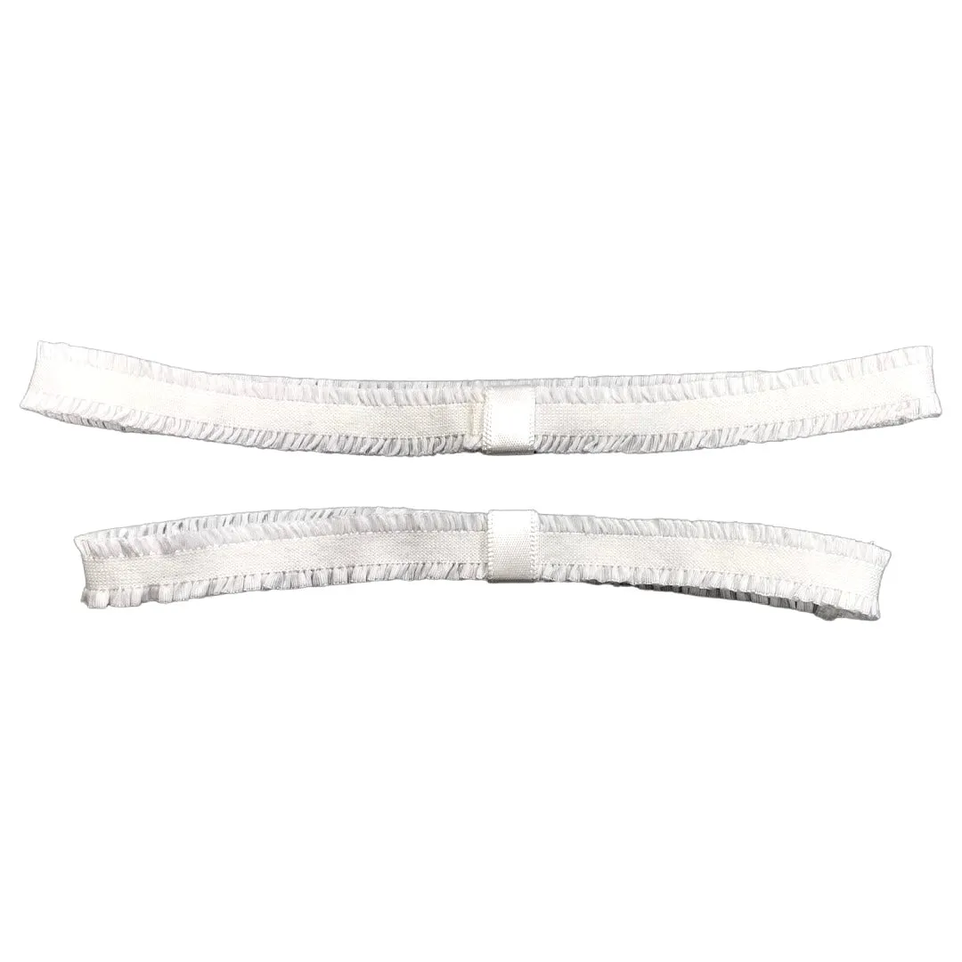 Add-A-Bow White Ruffle Edge Elastic Headband