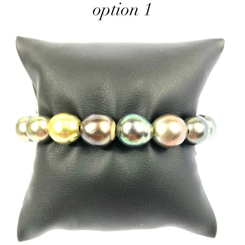 Adjustable Leather Tahitian Pearl Bracelet, Tahiti Pearls, Tahitian Pearls, Sku 990