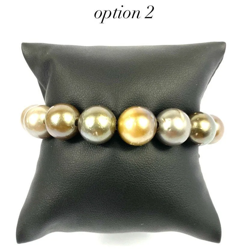 Adjustable Leather Tahitian Pearl Bracelet, Tahiti Pearls, Tahitian Pearls, Sku 990