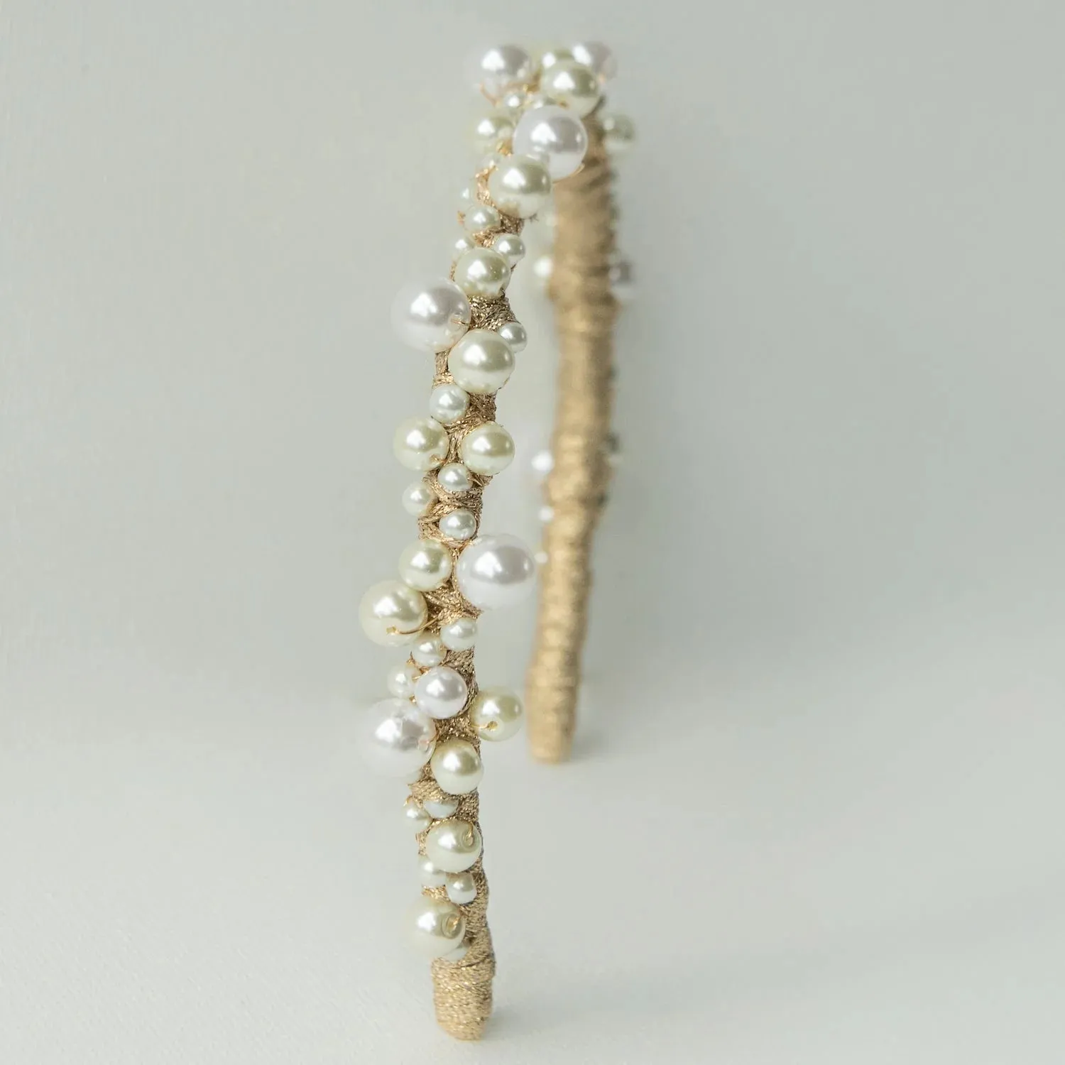 A'el Este - Charlotte - Bridal Pearl Headband - Gold