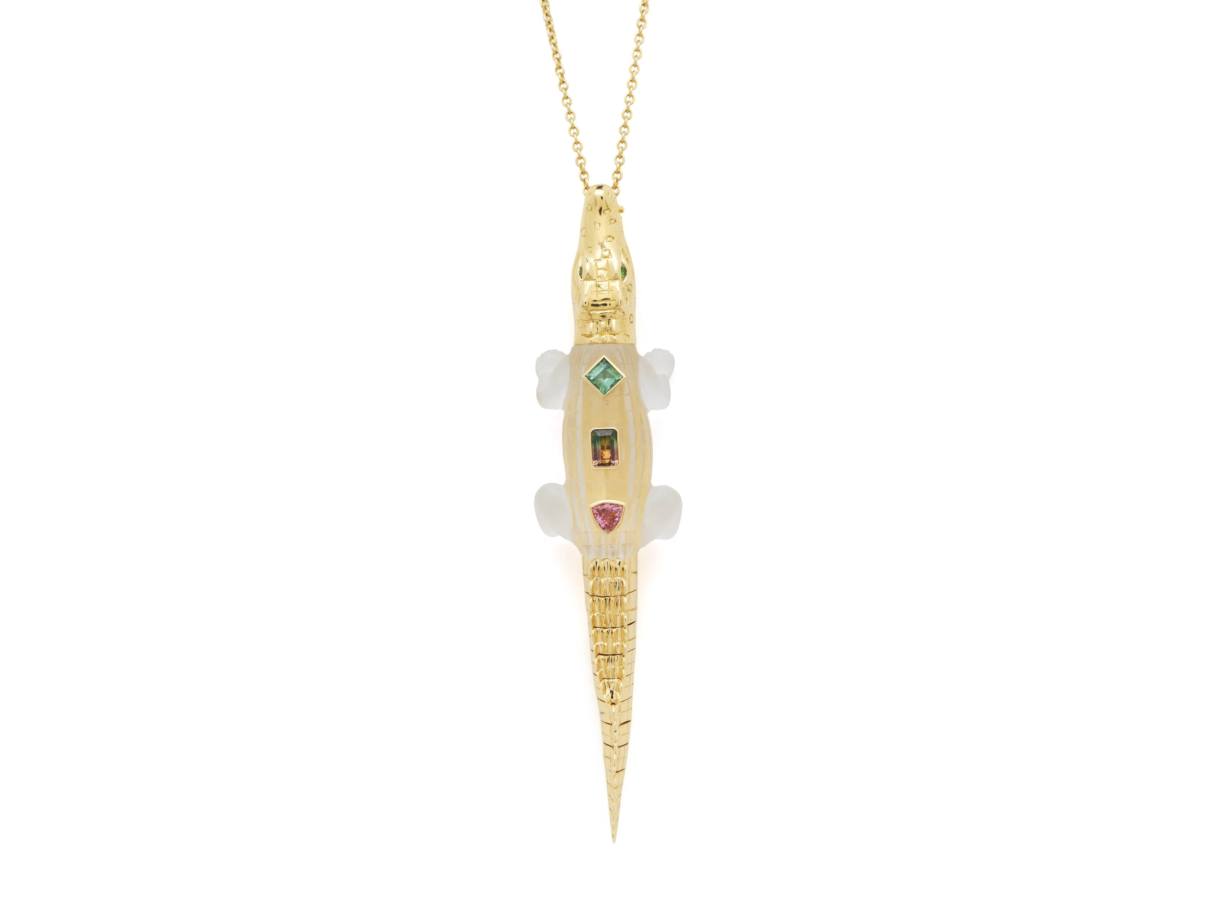 Alligator Bite Crystal Pop Art Necklace