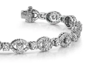 Almond Link Diamond Bracelet with 6.89 ct.(finished) 1.5mm, 3.5mm