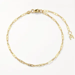 Anchor Paperclip Chain Bracelet in 10k Gold