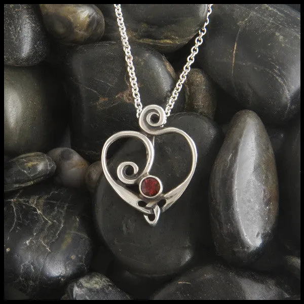 Anna's Heart Pendant with Gemstones