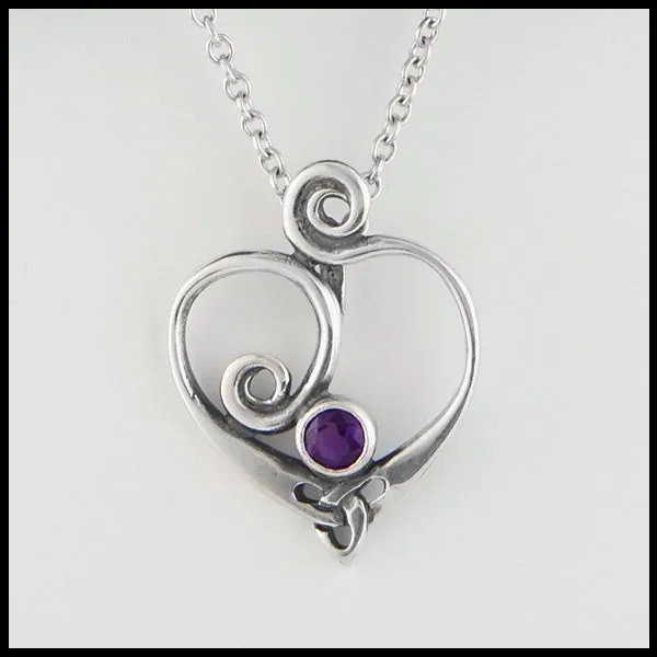 Anna's Heart Pendant with Gemstones