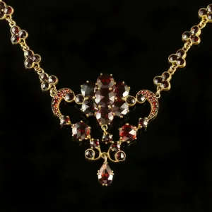 Antique Victorian Garnet Necklace Circa 1880