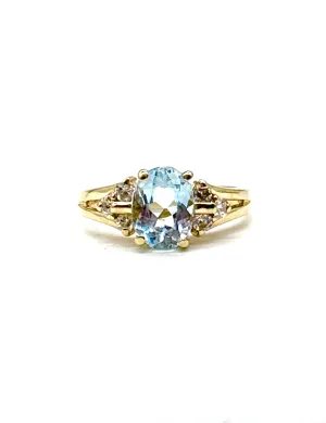 Aquamarine & Diamond Ring