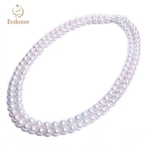 Around 10-11mm White High Luster Pertect Round Long Edison Pearl Necklace