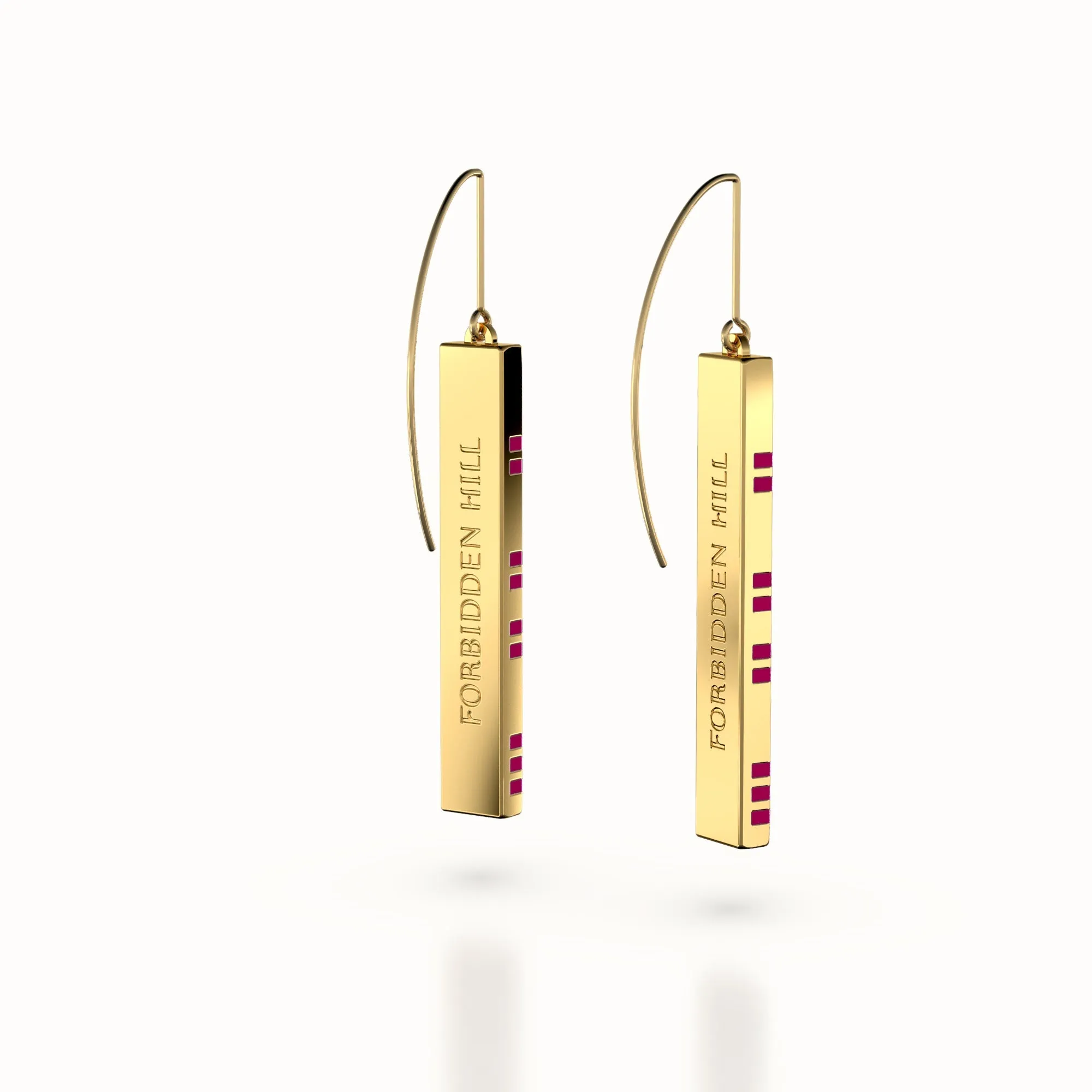 Ban Zu Earrings - Gold - Jade Red