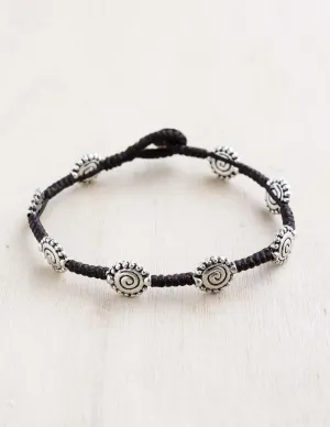 Beaded Swirl Alloy Bracelet