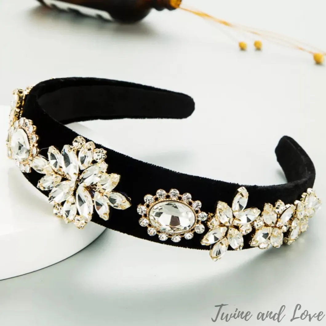 Bella Jeweled Headband (White)