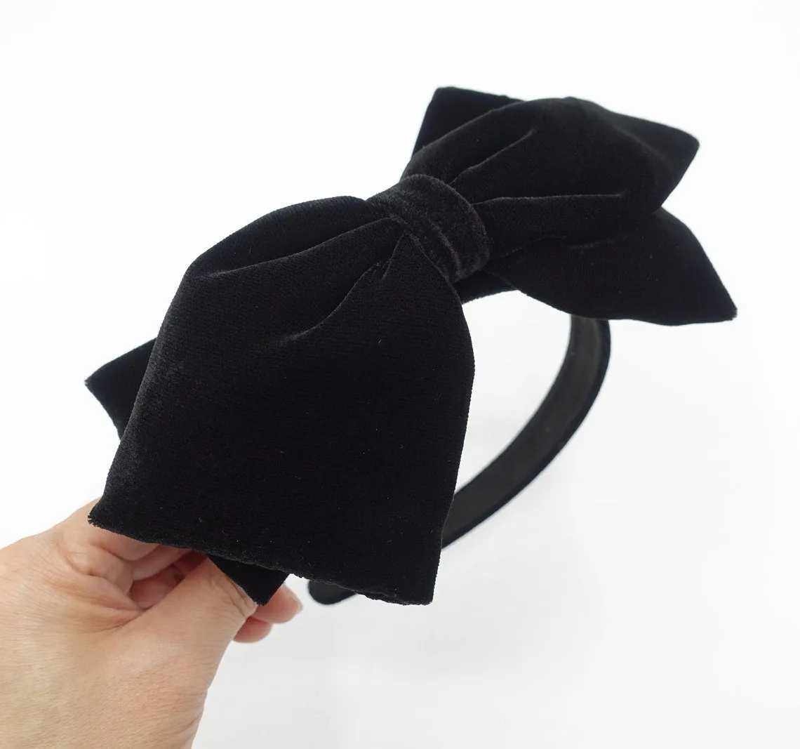 black vevlet headband collection bow ruched padded velvet hairband