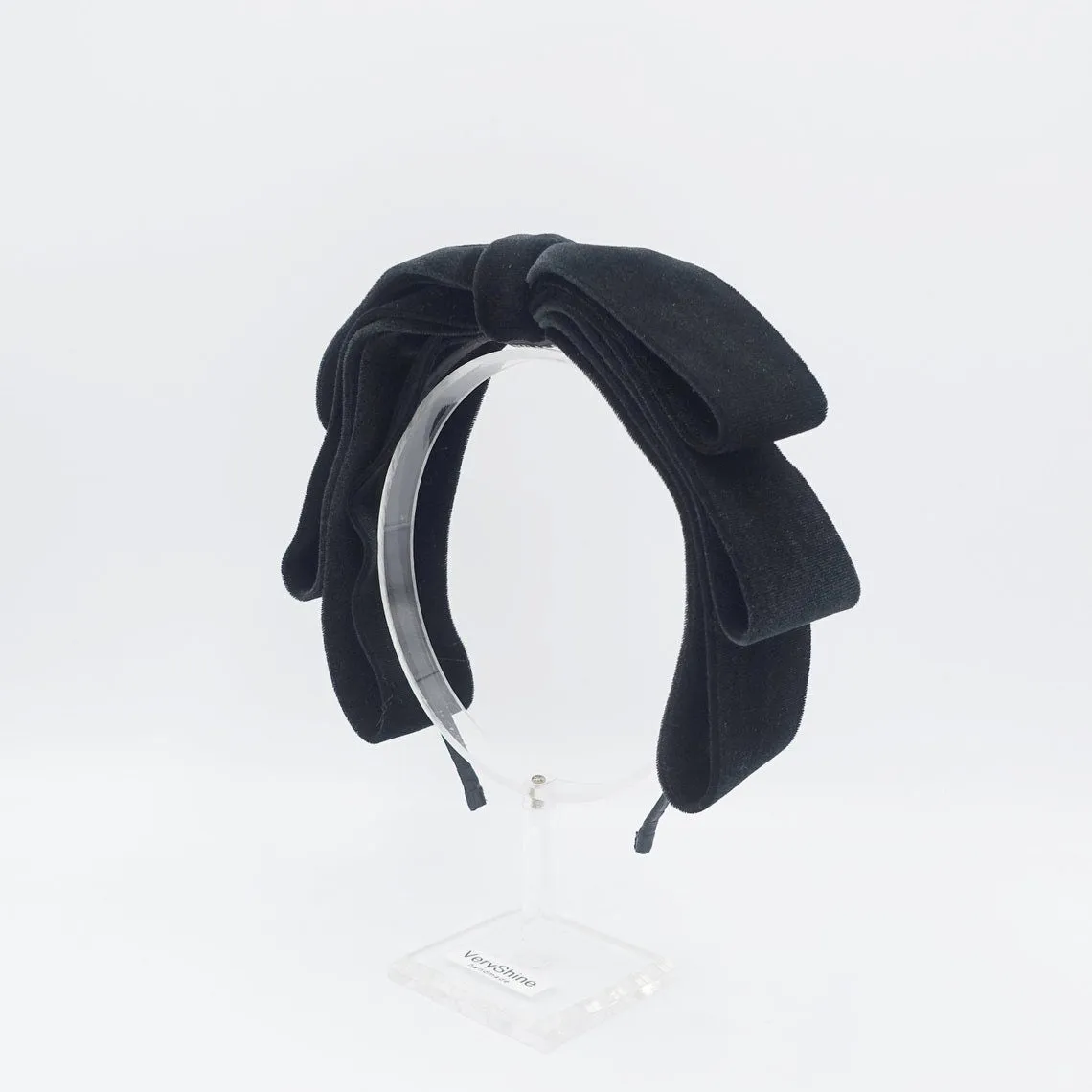 black vevlet headband collection bow ruched padded velvet hairband