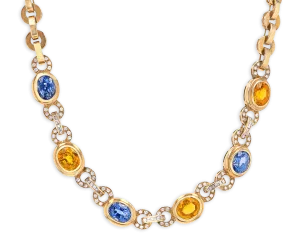 Blue and Yellow Sapphire Necklace, 24.00 Carats