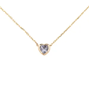 Blue Sapphire Heart Necklace 14k Gold