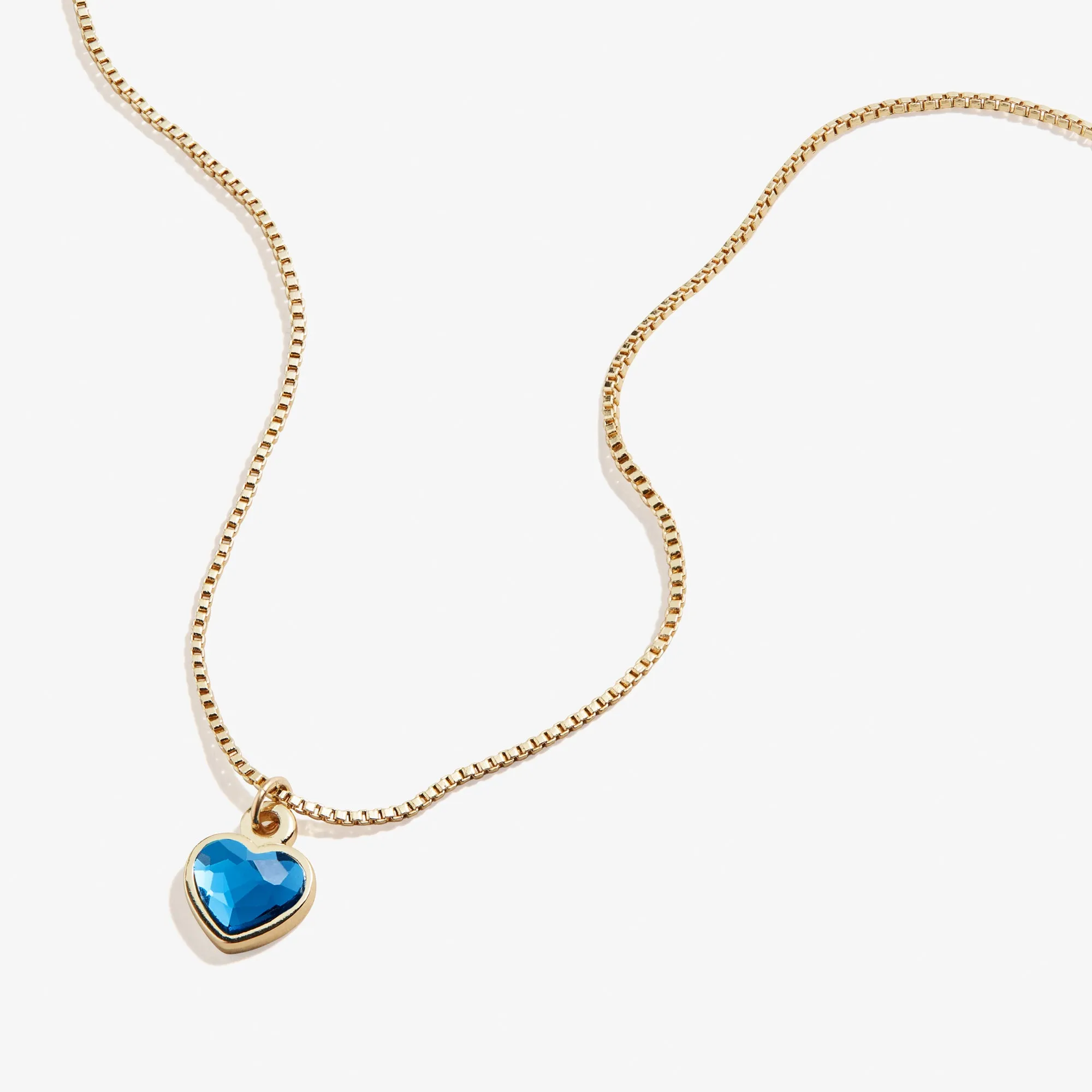 Blue Zircon Heart Necklace, December Birthstone