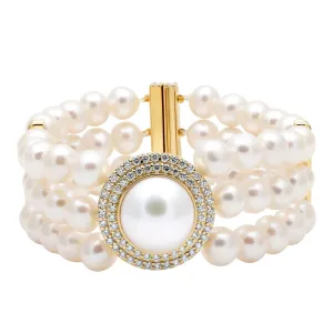 Bracelet - Freshwater Pearl And Diamond (2396C)