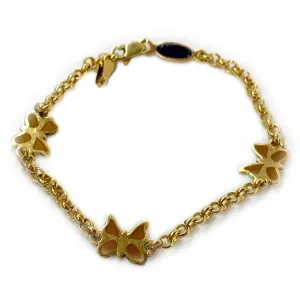 Butterfly Chain Bracelet 14K Yellow Gold