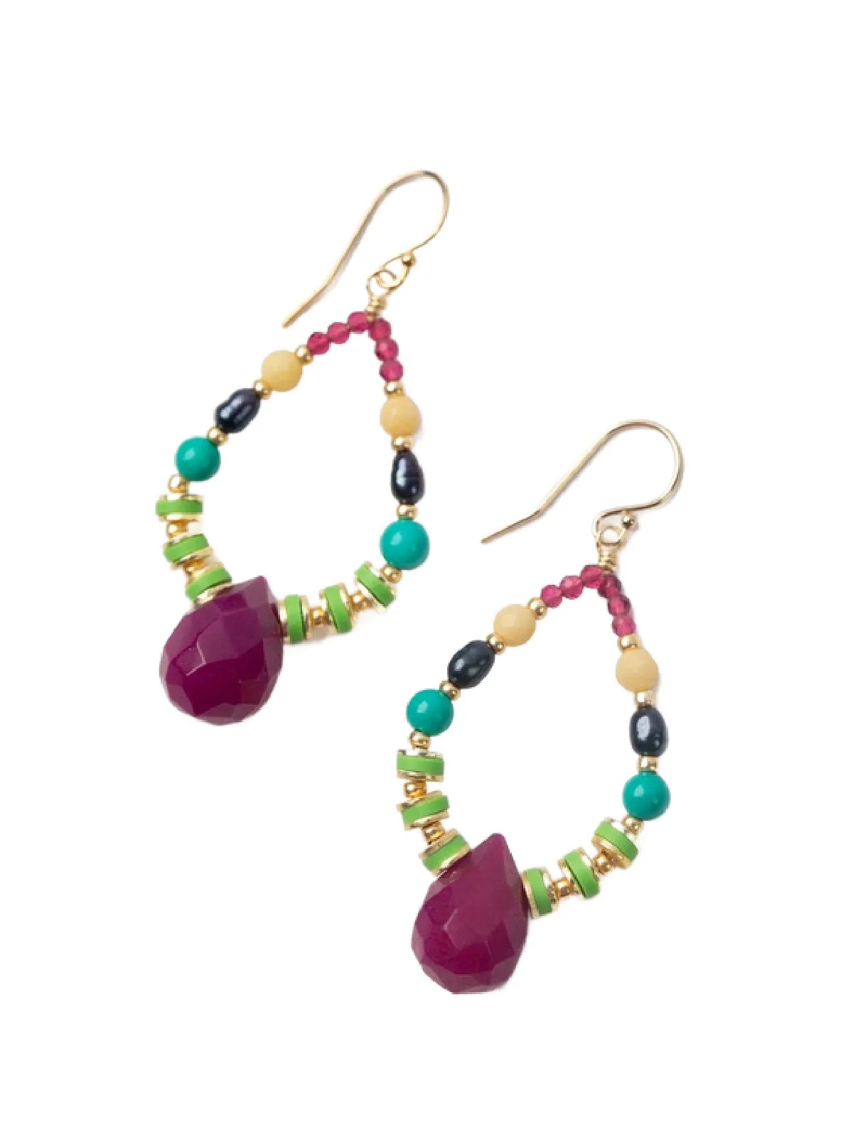 Cabo Ruby Statement Earrings by Anne Vaughan