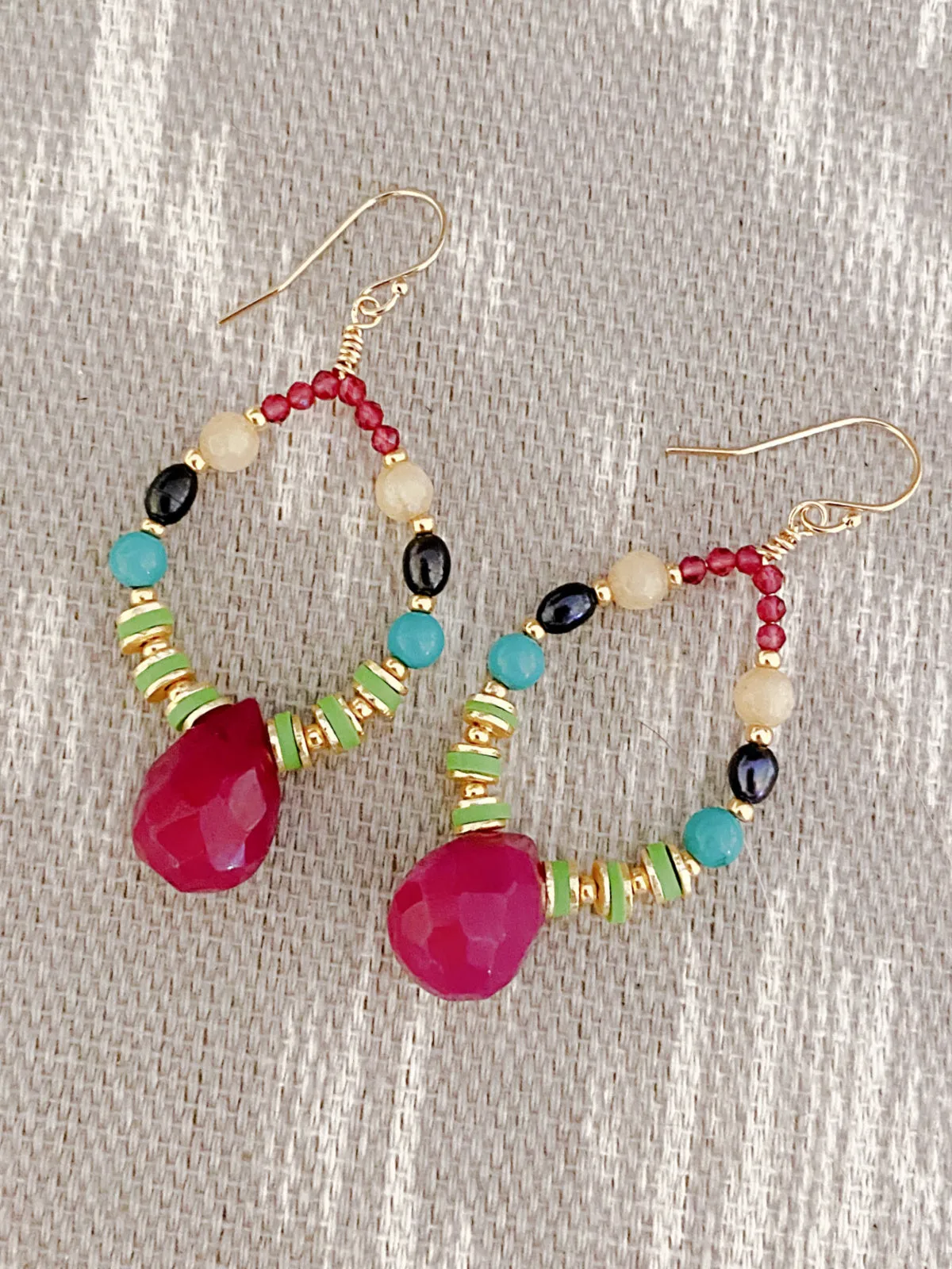 Cabo Ruby Statement Earrings by Anne Vaughan