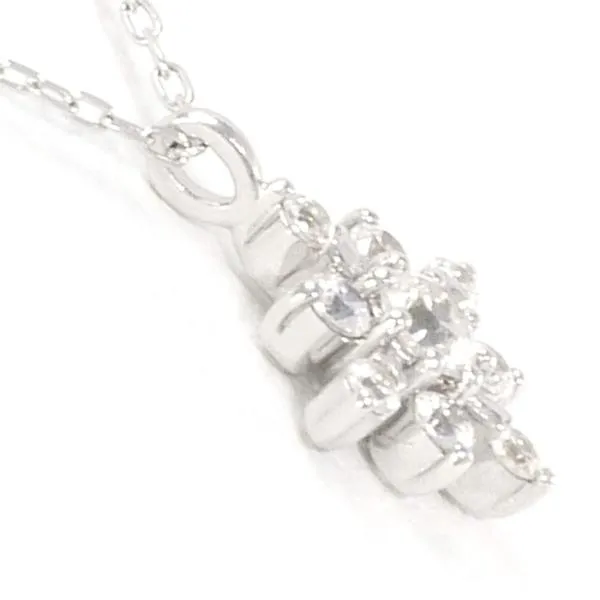 Canal 4℃ K10 White Gold Zirconia Necklace