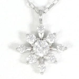 Canal 4℃ K10 White Gold Zirconia Necklace