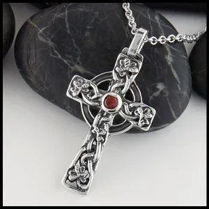 Celtic Shamrock Cross with Gemstones