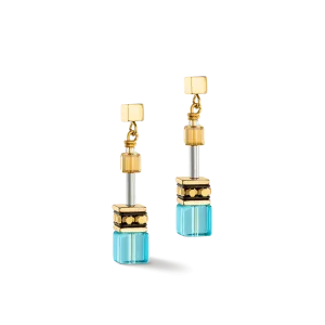 Coeur De Lion GeoCUBE® Iconic Gold and Turquoise Earrings