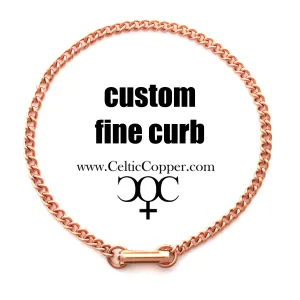 Custom Size Fine 3mm Copper Cuban Curb Chain Bracelet C71M Custom Size Solid Copper Bracelet Chain