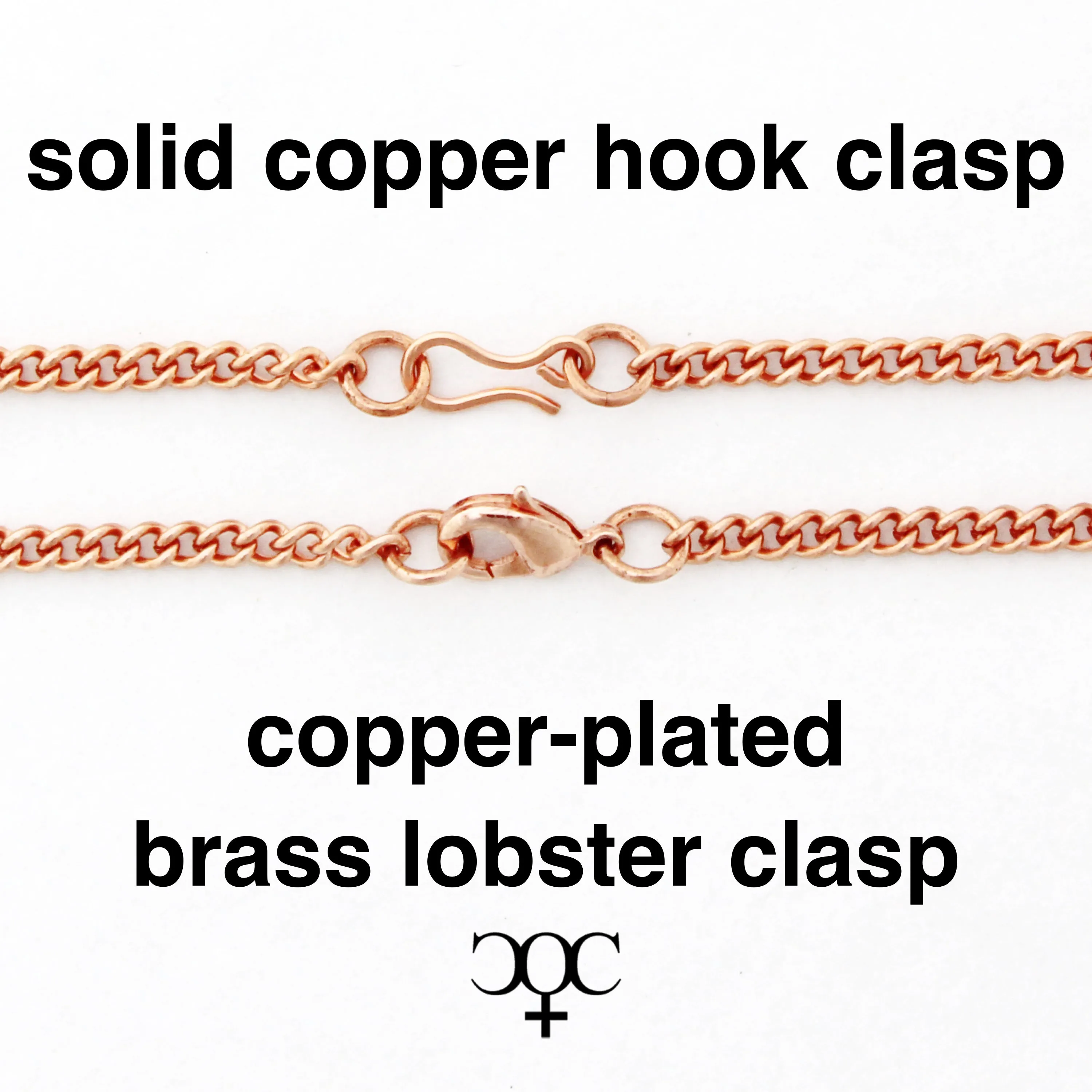 Custom Size Fine 3mm Copper Cuban Curb Chain Bracelet C71M Custom Size Solid Copper Bracelet Chain