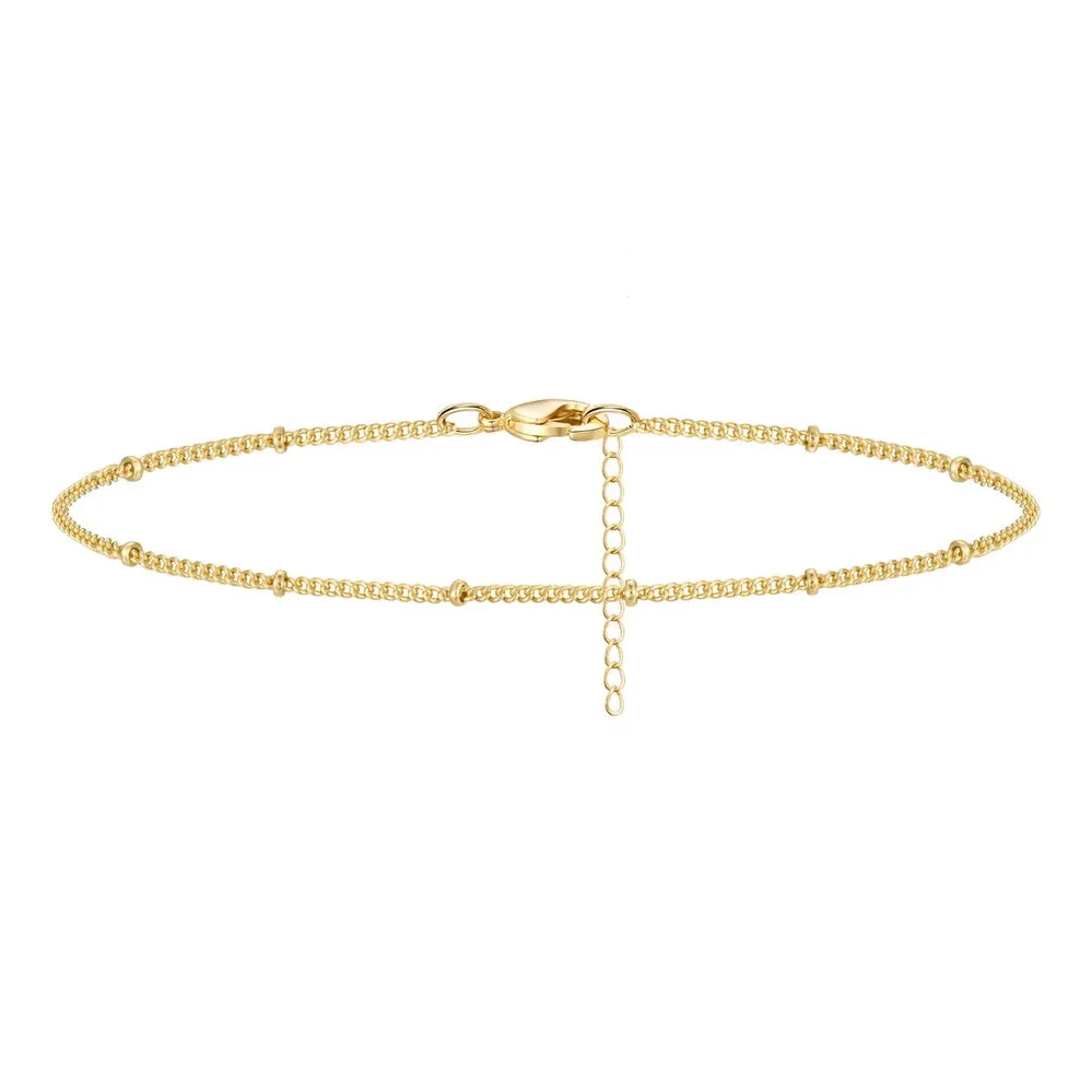 Dainty 14k Gold Adjustable Ankle Bracelets- Snake