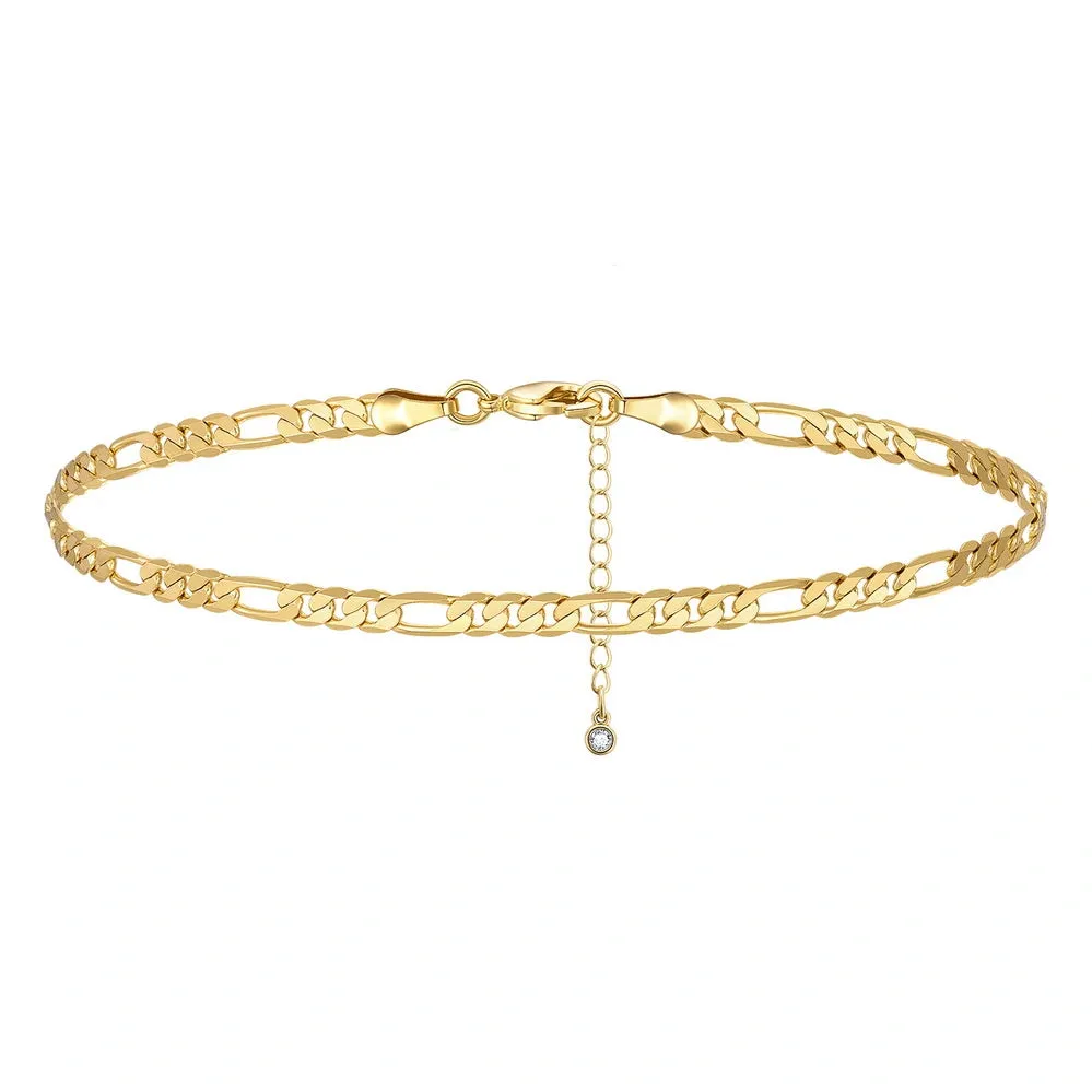 Dainty 14k Gold Adjustable Ankle Bracelets- Snake