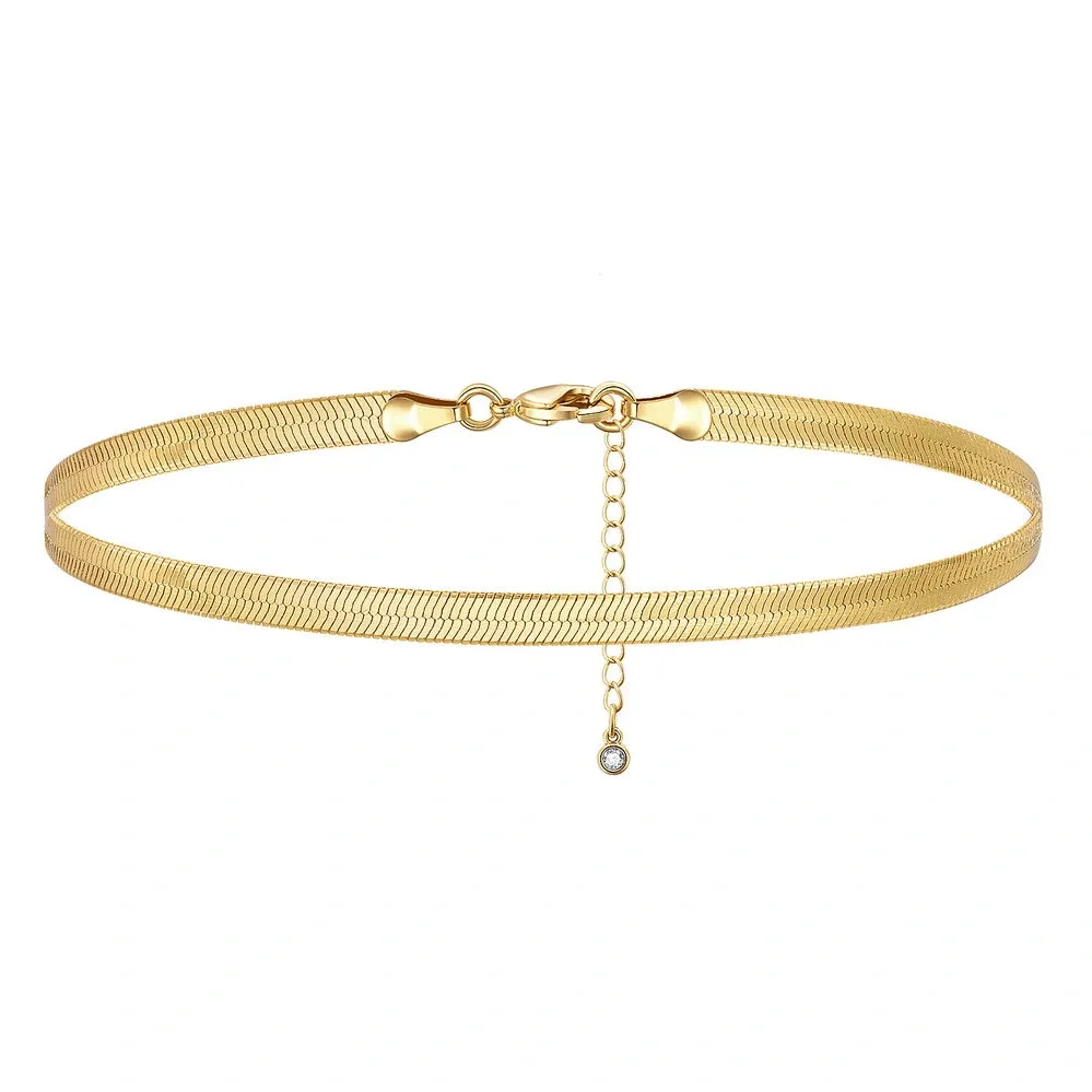 Dainty 14k Gold Adjustable Ankle Bracelets- Snake