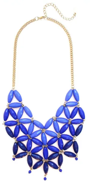 Daisy OMBRE Bib Bubble Statement Necklace- Royal