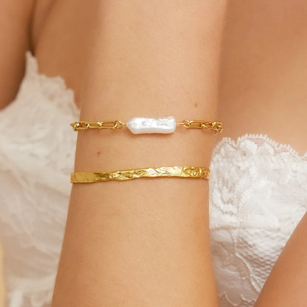 Danielle Gold and Pearl Bracelet