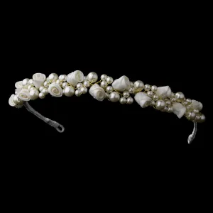 Darling Child's flower girl Pearl & Silk Rosette Headband