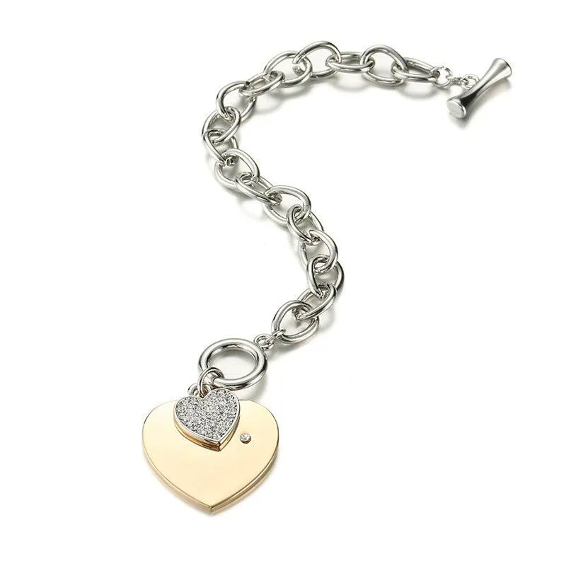 DOUBLE HEART CHAINS OF LOVE BRACELET