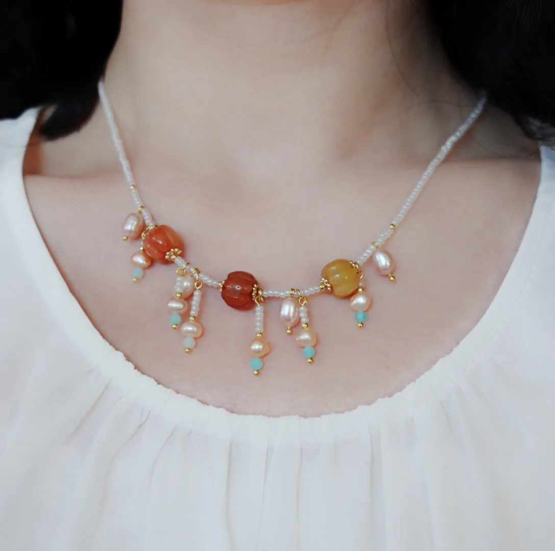 Dunhuang Gemstone Pumpkin Necklace