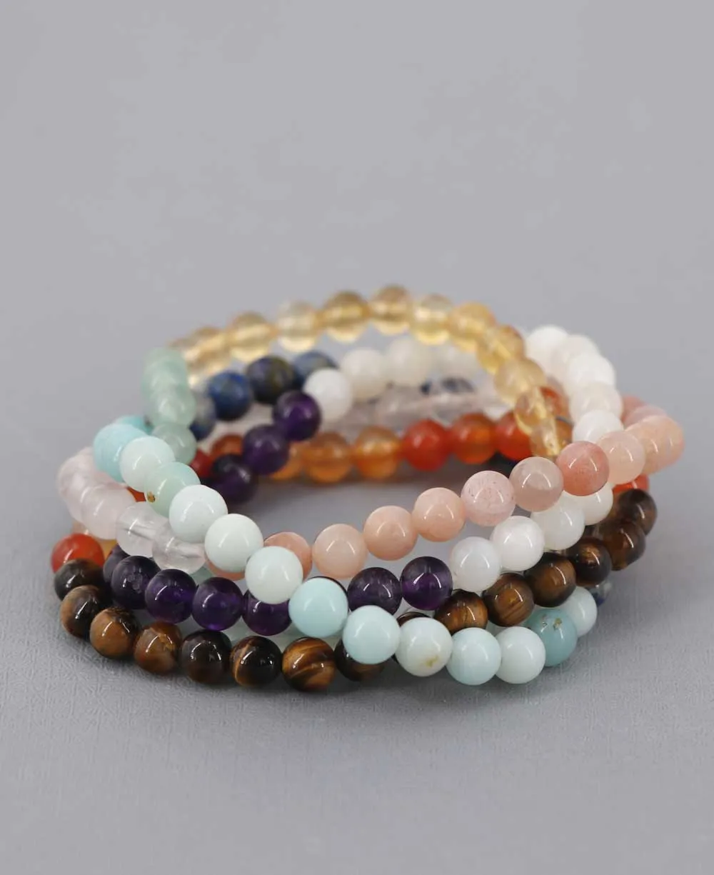 Duotone Gemstones Intention Stretch Bracelets