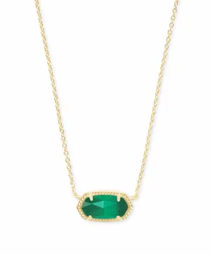 Elisa Gold Pendant Necklace in Emerald Cat's Eye by Kendra Scott