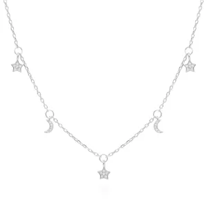 Elsie Star & Moon Charm Necklace | 925 Sterling Silver