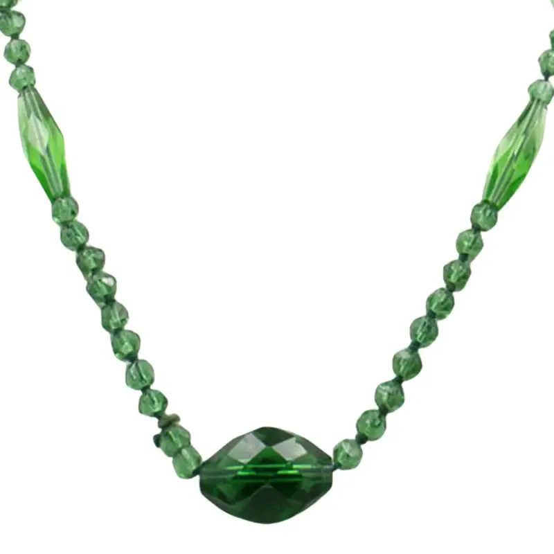 Emerald Bead Long Necklace