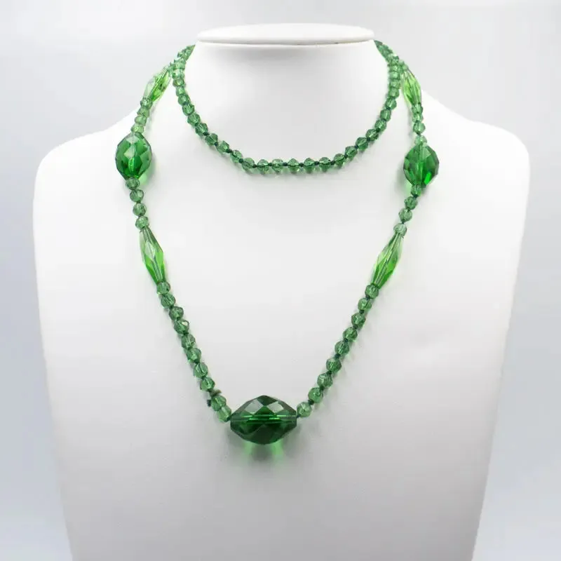 Emerald Bead Long Necklace