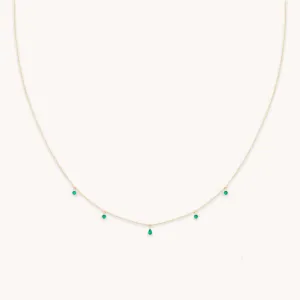 Emerald Charm Necklace in Solid Gold