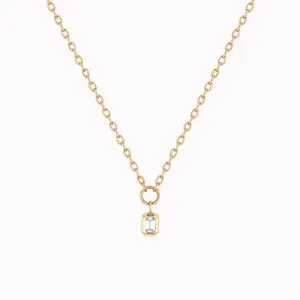 Emerald-Cut Diamond Pendant Necklace